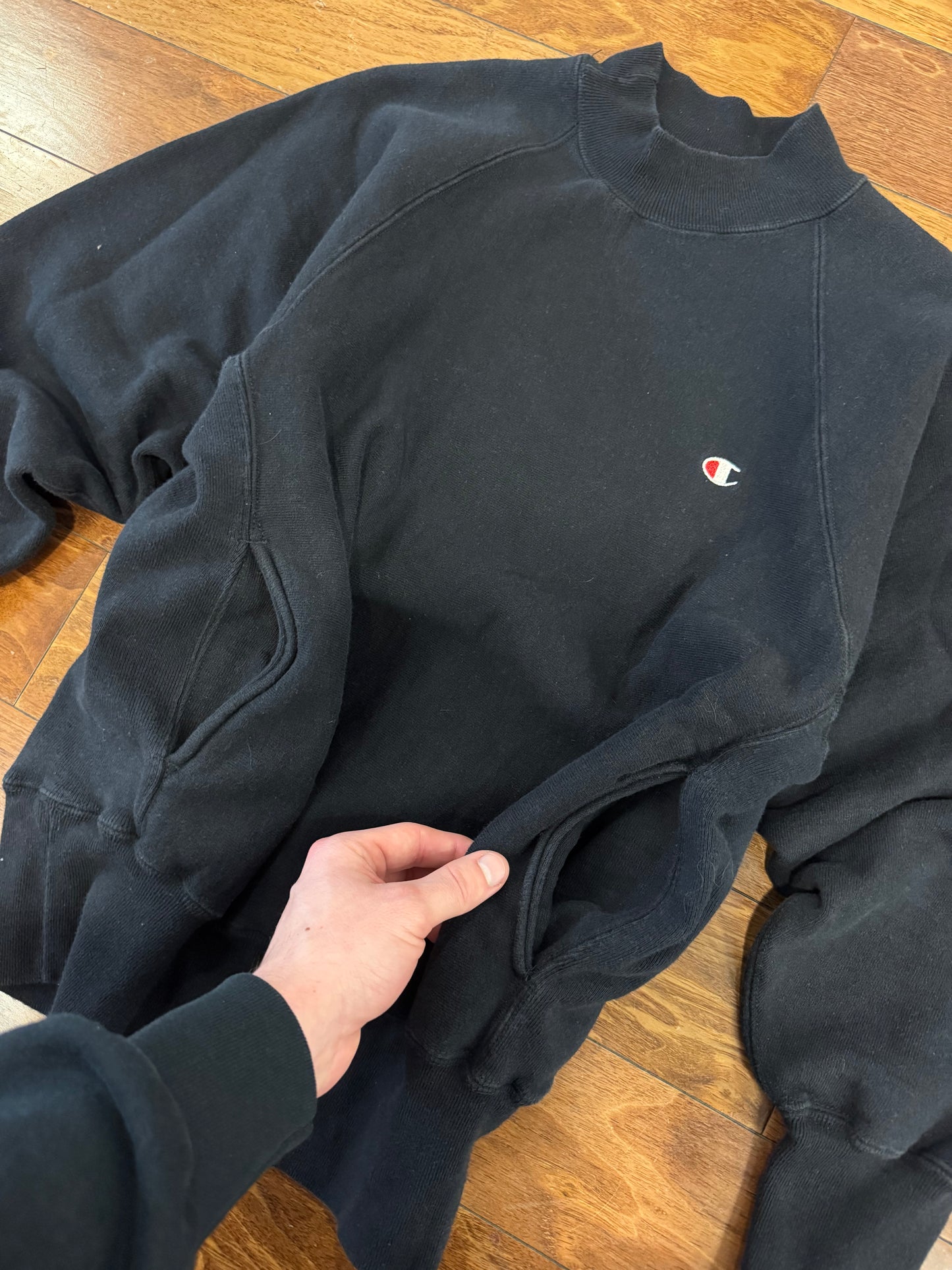 90s Champion Reverse Wave Mock Neck Crewneck (M)