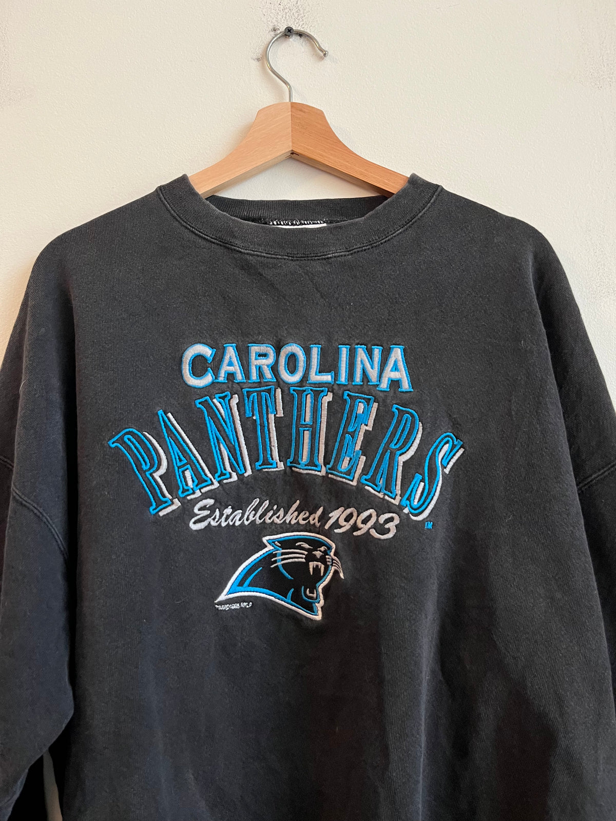 1993 Carolina Panthers Logo Athletic Faded Crewneck (XL)