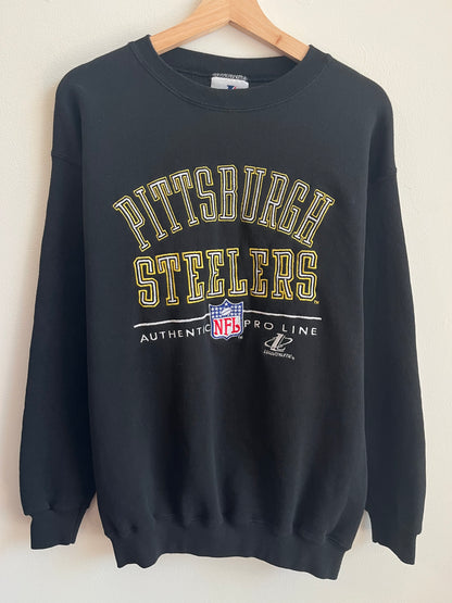 90s Pittsburgh Steelers Logo Athletic Embroidered Crewneck (M)