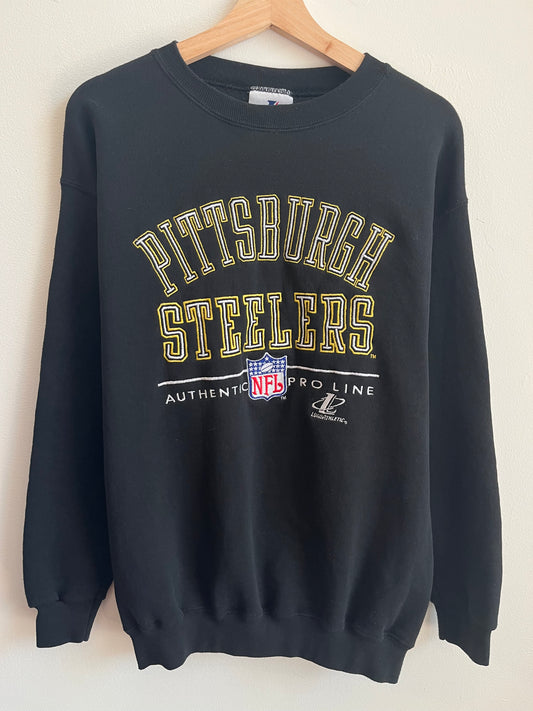 90s Pittsburgh Steelers Logo Athletic Embroidered Crewneck (M)