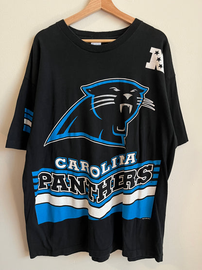1995 Carolina Panthers Black Salem AOP Tee (XXL)