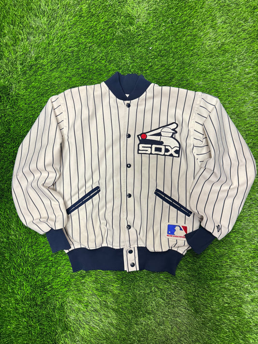 80s Chicago White Sox Vintage Pinstripe Coach Jacket (M)