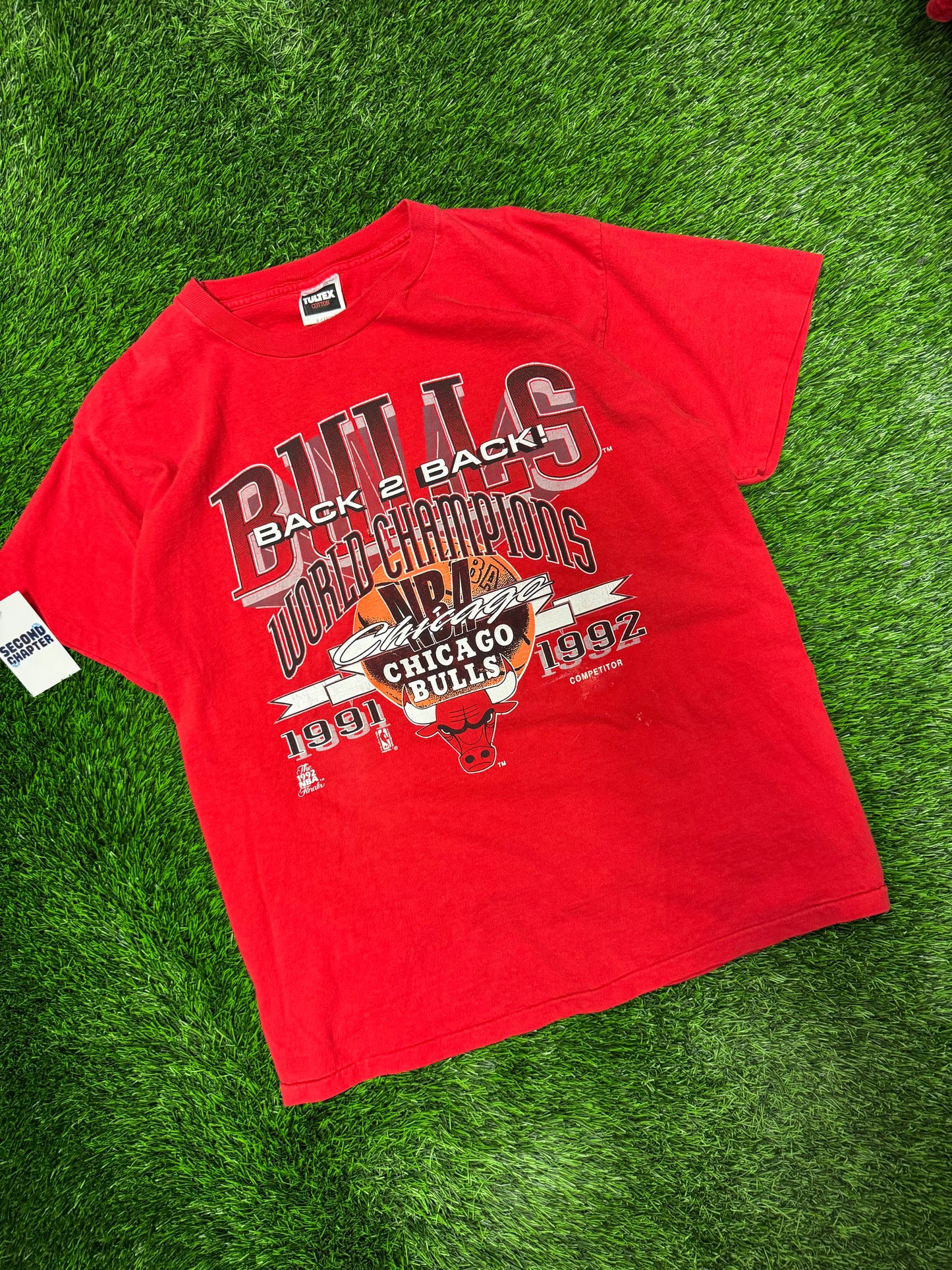1992 Chicago Bulls Competitor World Champions Graphic NBA Tee (XL)