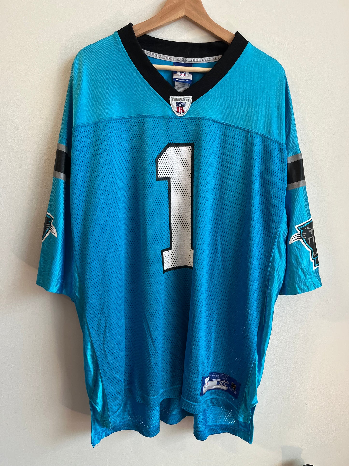 00s Carolina Panthers Reebok Cam Newton Blue Jersey (XL)