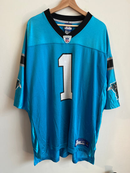 00s Carolina Panthers Reebok Cam Newton Blue Jersey (XL)