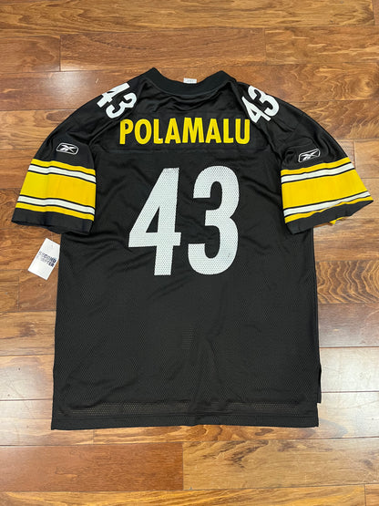00s Pittsburgh Steelers Troy Polamalu Reebok Jersey (L)