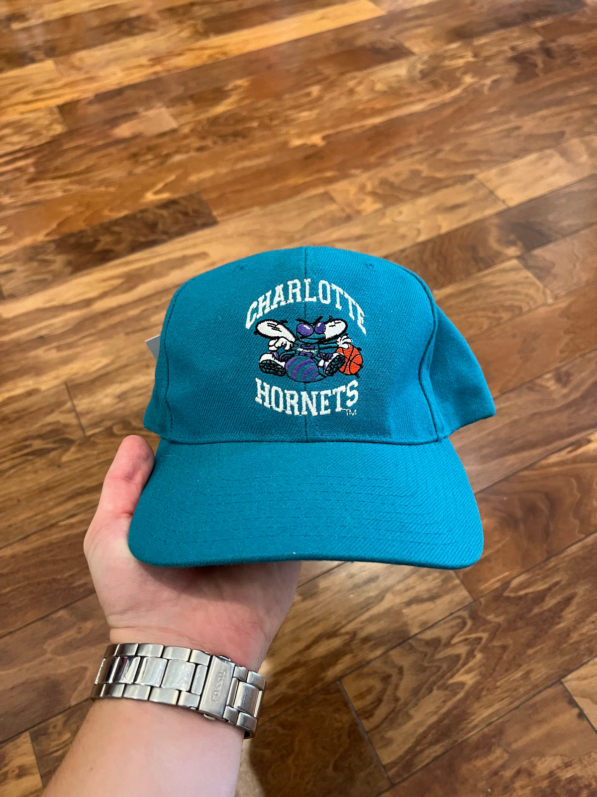 90s Charlotte Hornets Essential Logo Teal Hat (OS)