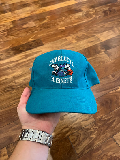 90s Charlotte Hornets Essential Logo Teal Hat (OS)