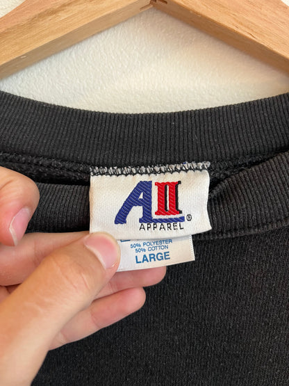 90s Carolina Panthers Embroidered Black Crewneck (L)