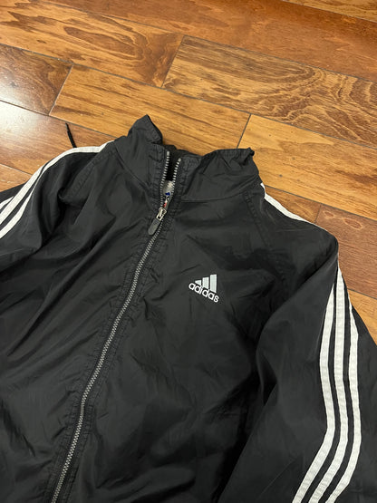 90s Adidas Black Zip Up Windbreaker (L)