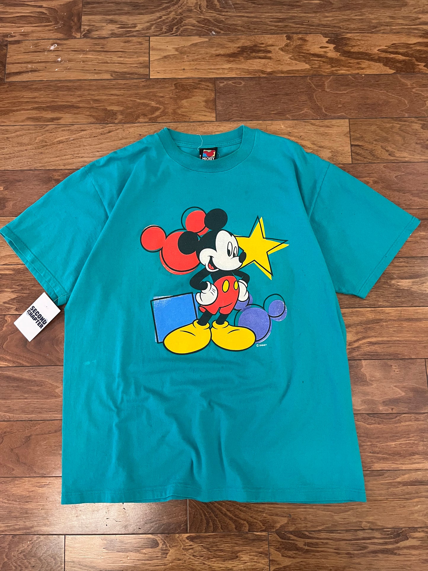 90s Mickey Mouse Disney Teal Tee (XL)