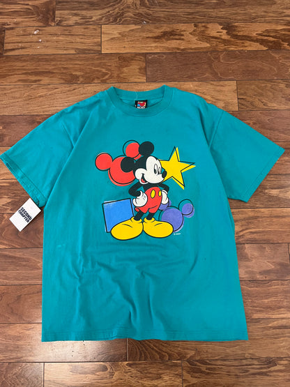 90s Mickey Mouse Disney Teal Tee (XL)
