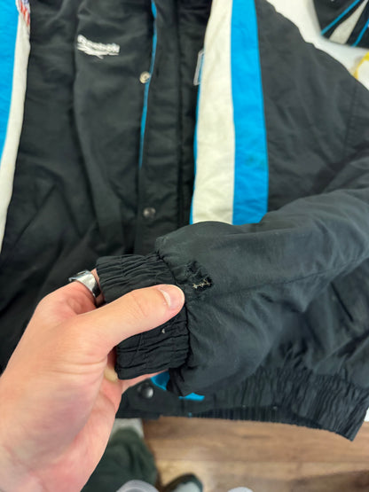 90s Carolina Panthers Reebok Striped Puffer Jacket (L)