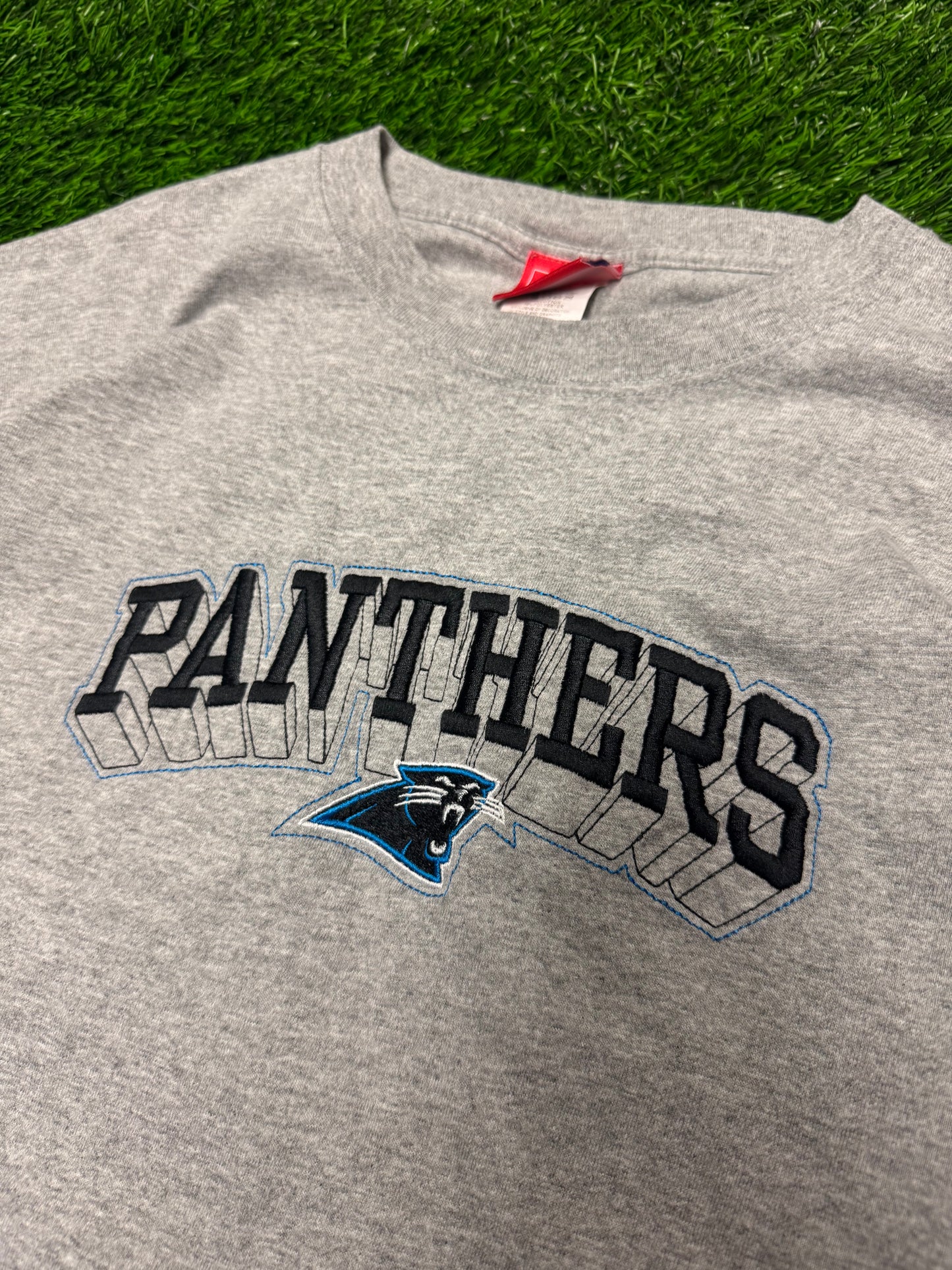 2007 Carolina Panthers Embroidered Gray Tee (L)