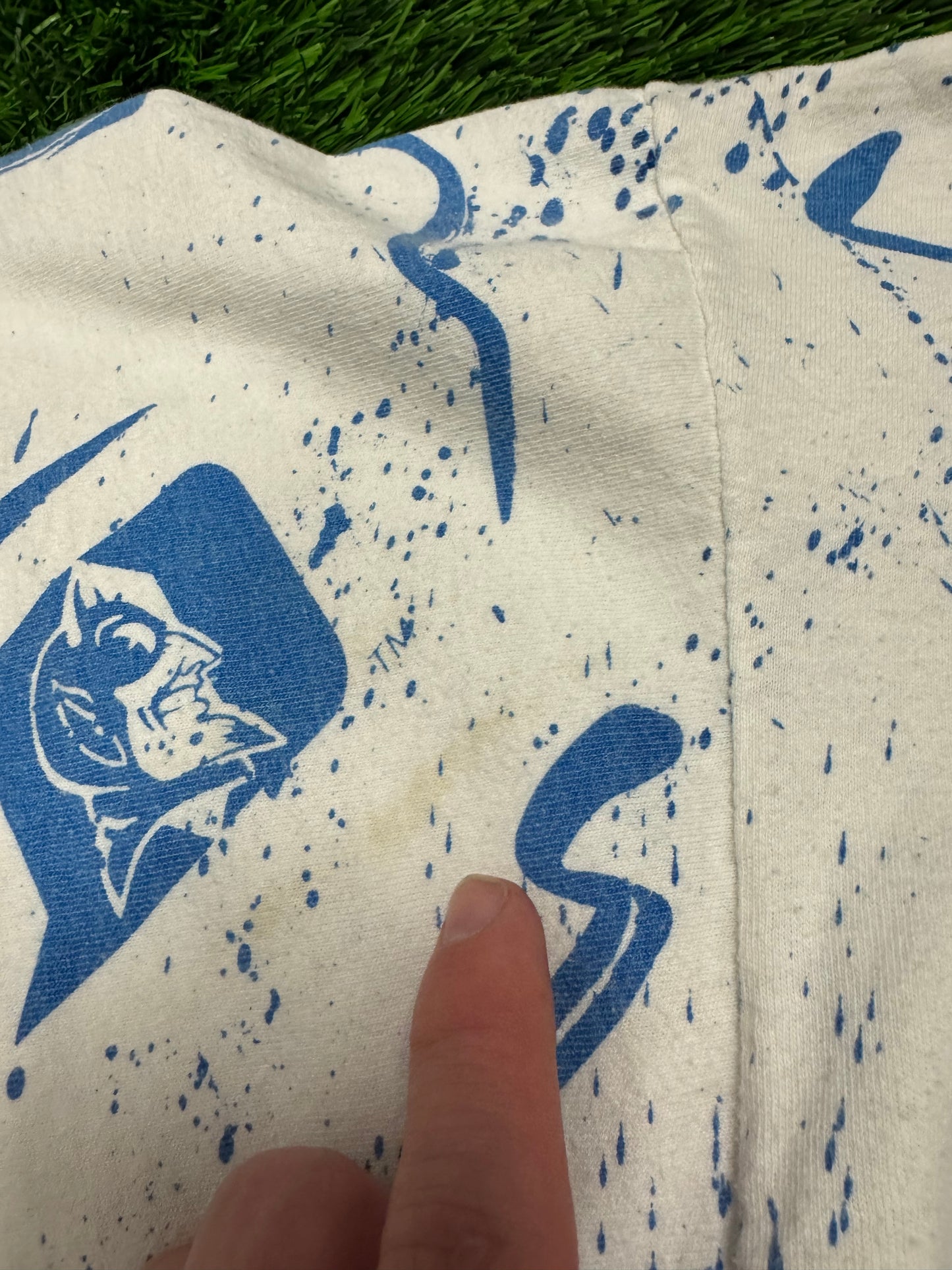 90s Duke Blue Devils Mascot AOP College Tee (XL)