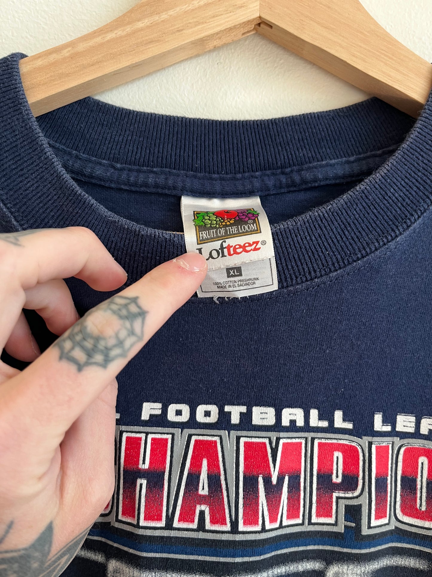2001 New England Patriots AFC Champs Roster Tee (XL)