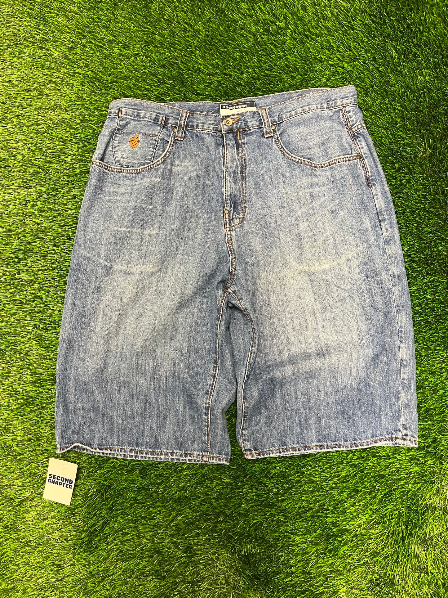 00s Rocawear Patched Baggy Jean Shorts (38)