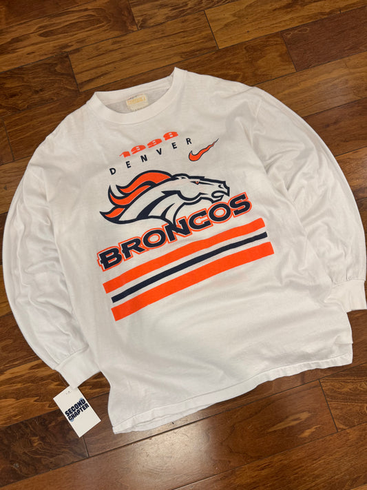 1998 Denver Broncos John Elway #7 Long Sleeve Shirt (L)