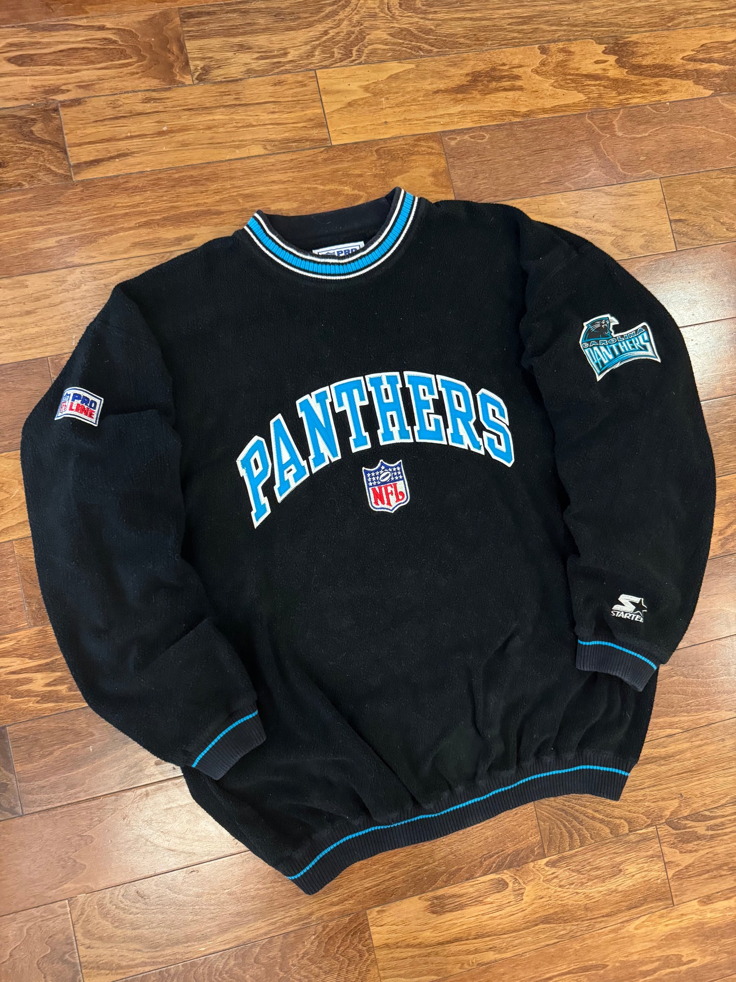 90s Carolina Panthers Fleece Inaugural Patch Crewneck (XL)