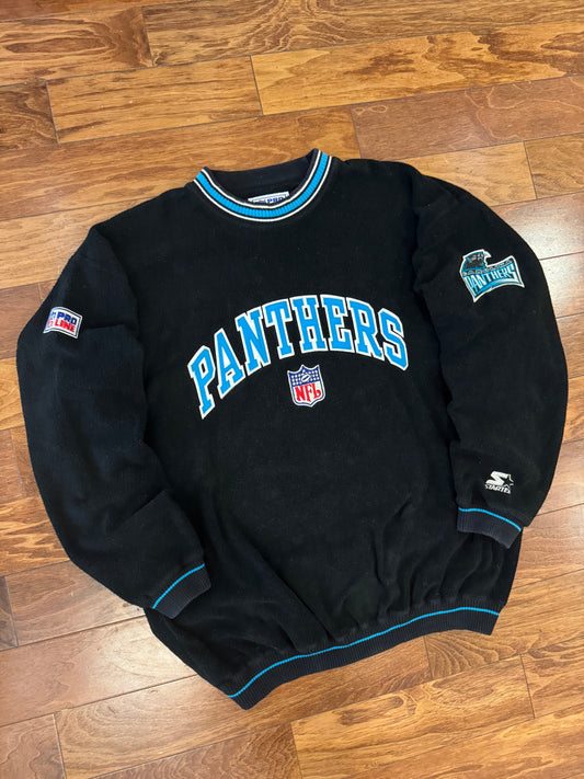 90s Carolina Panthers Fleece Inaugural Patch Crewneck (XL)