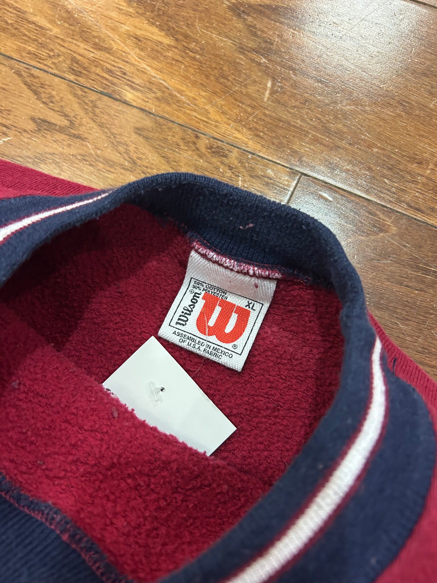 90s Wilson Tennis Spell Out Burgundy Crewneck (XL)