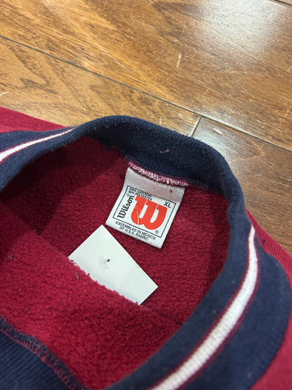 90s Wilson Tennis Spell Out Burgundy Crewneck (XL)