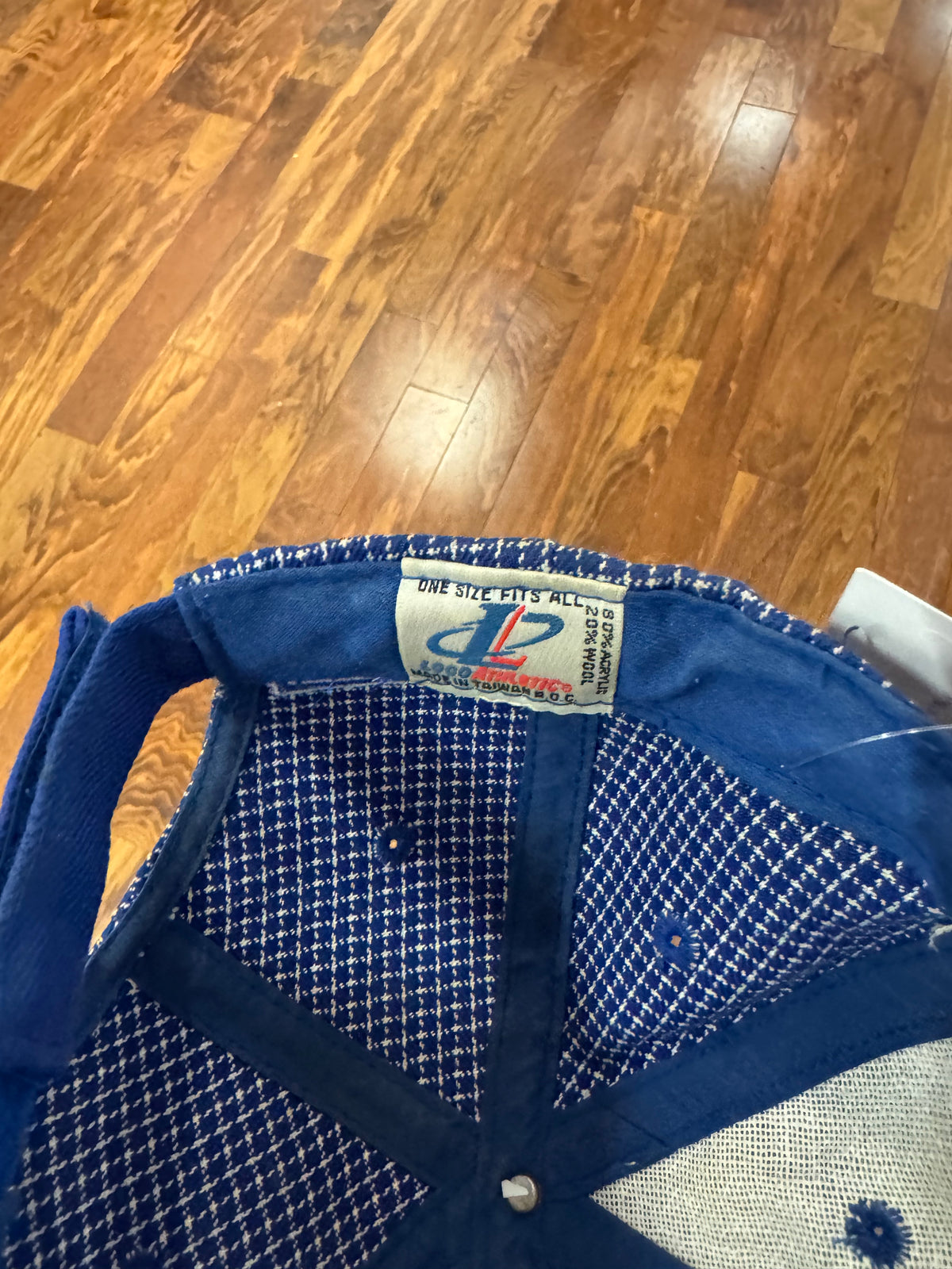 90s Buffalo Bills Logo Athletic Grid Spell Out Hat (OS)