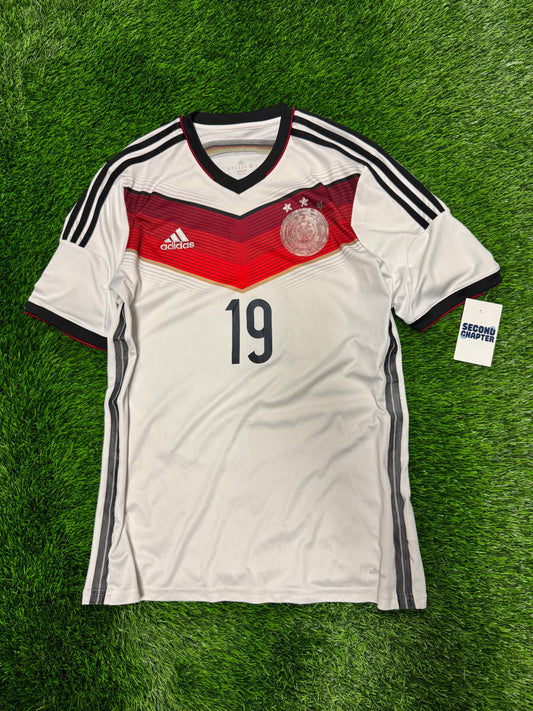 Germany World Cup Mario Gotze #19 Adidas Home Jersey 2014 Soccer Kit (M)