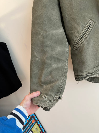 2012 Carhartt J141 ARG Faded Distressed Sherpa Lined Jacket (XL)