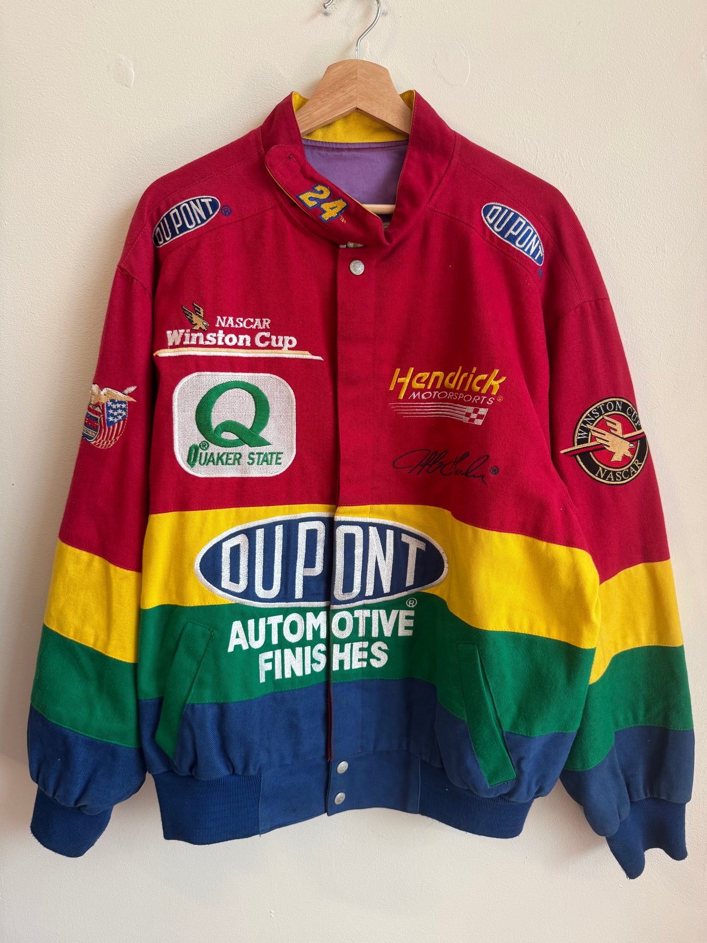 90s Jeff Gordon Dupont Quaker State Racing Jeff Hamilton Nascar Jacket (L)