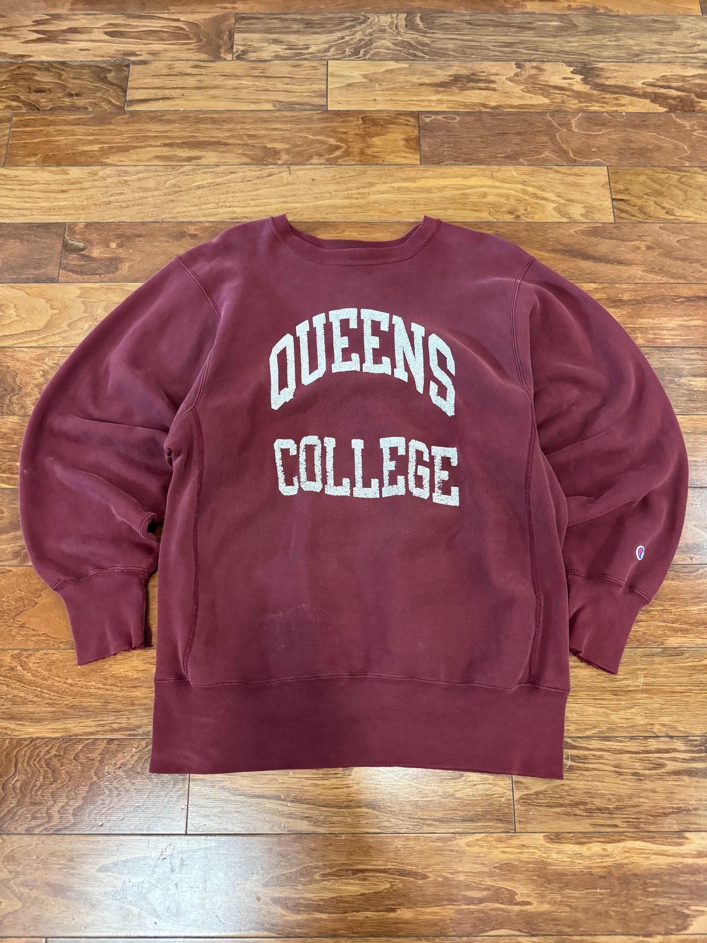 90s Queens College Champion Reverse Weave Crewneck (XL)