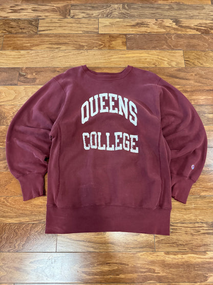 90s Queens College Champion Reverse Weave Crewneck (XL)