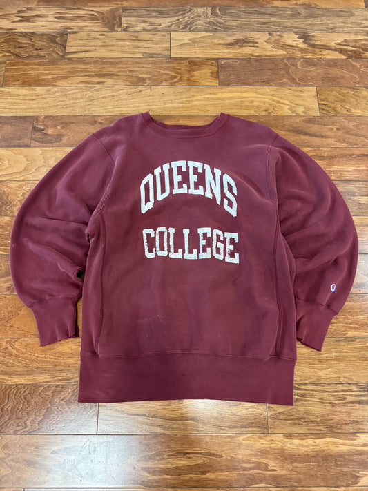90s Queens College Champion Reverse Weave Crewneck (XL)