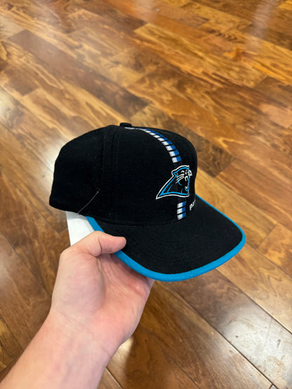 90s Carolina Panthers Logo Athletic Striped Hat (OS)