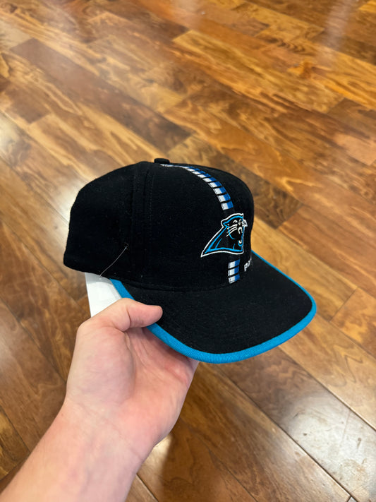 90s Carolina Panthers Logo Athletic Striped Hat (OS)