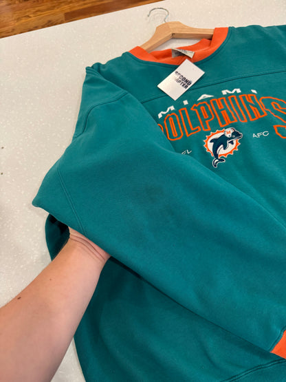 90s Miami Dolphins Embroidered Lee Sports Crewneck (XL)