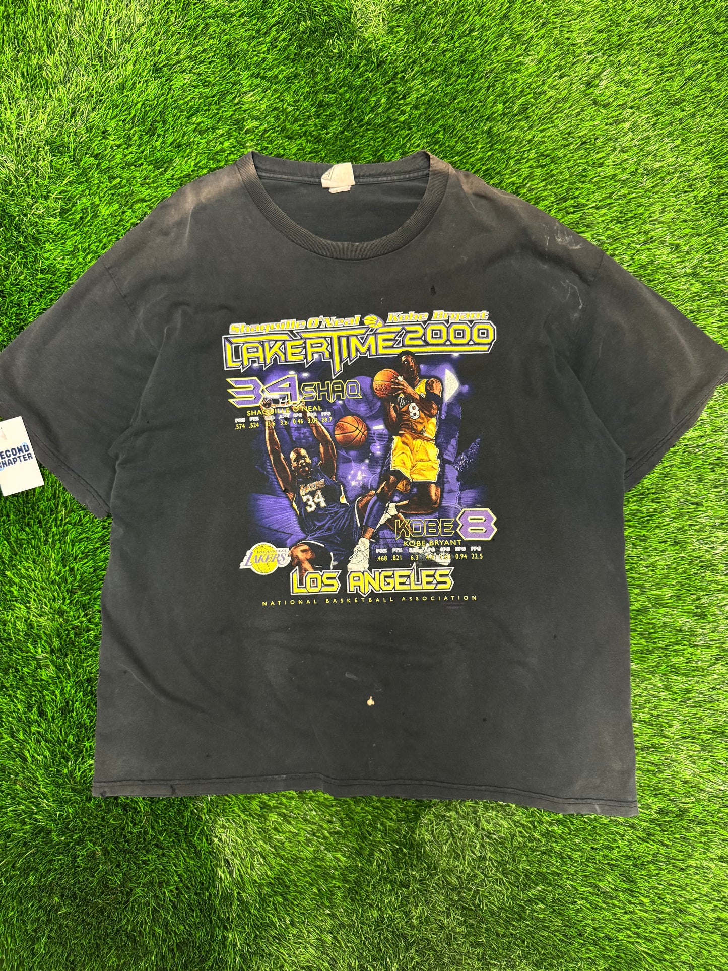 2000 Los Angeles Lakers Lakertime Kobe Bryant + Shaquille O'Neal Vintage Tee (XXL)