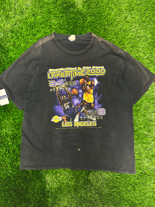 2000 Los Angeles Lakers Lakertime Kobe Bryant + Shaquille O'Neal Vintage Tee (XXL)