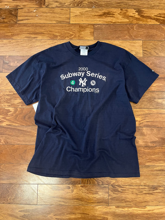 2000 New York Yankees Subway Series Embroidered Tee (L)