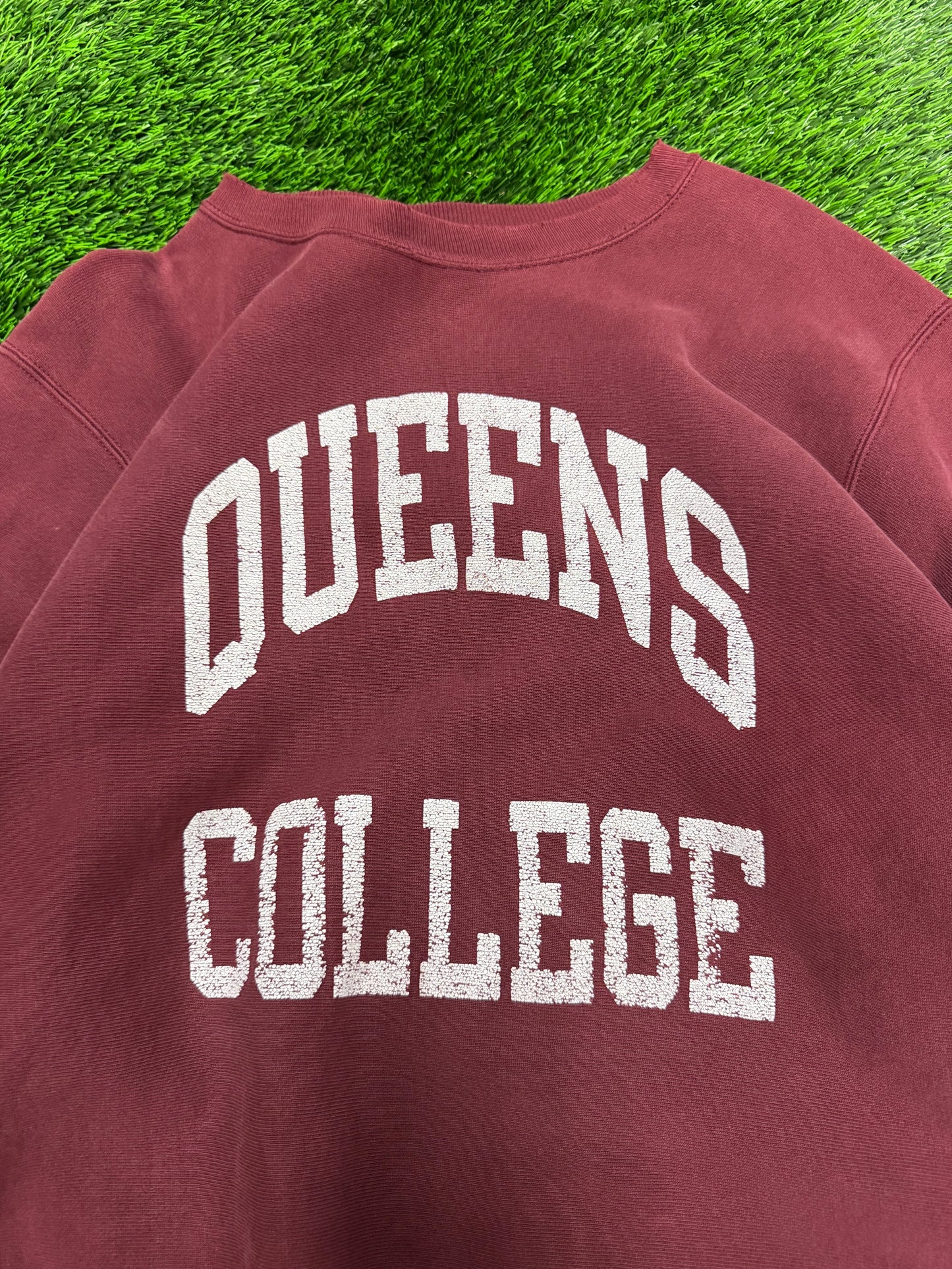 90s Queens College University Vintage Champion Reverse Weave Crewneck (XL)