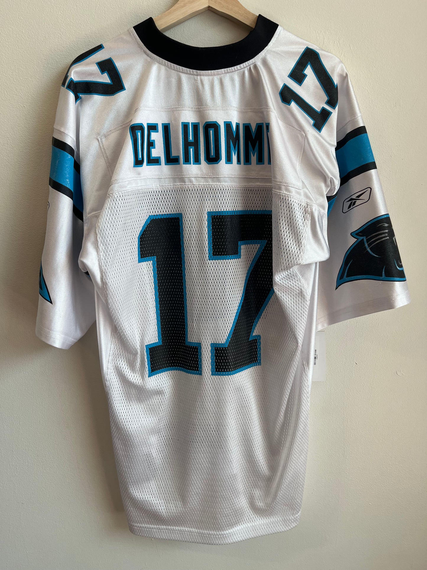00s Carolina Panther Jake Delhomme Away Reebok Jersey (M)