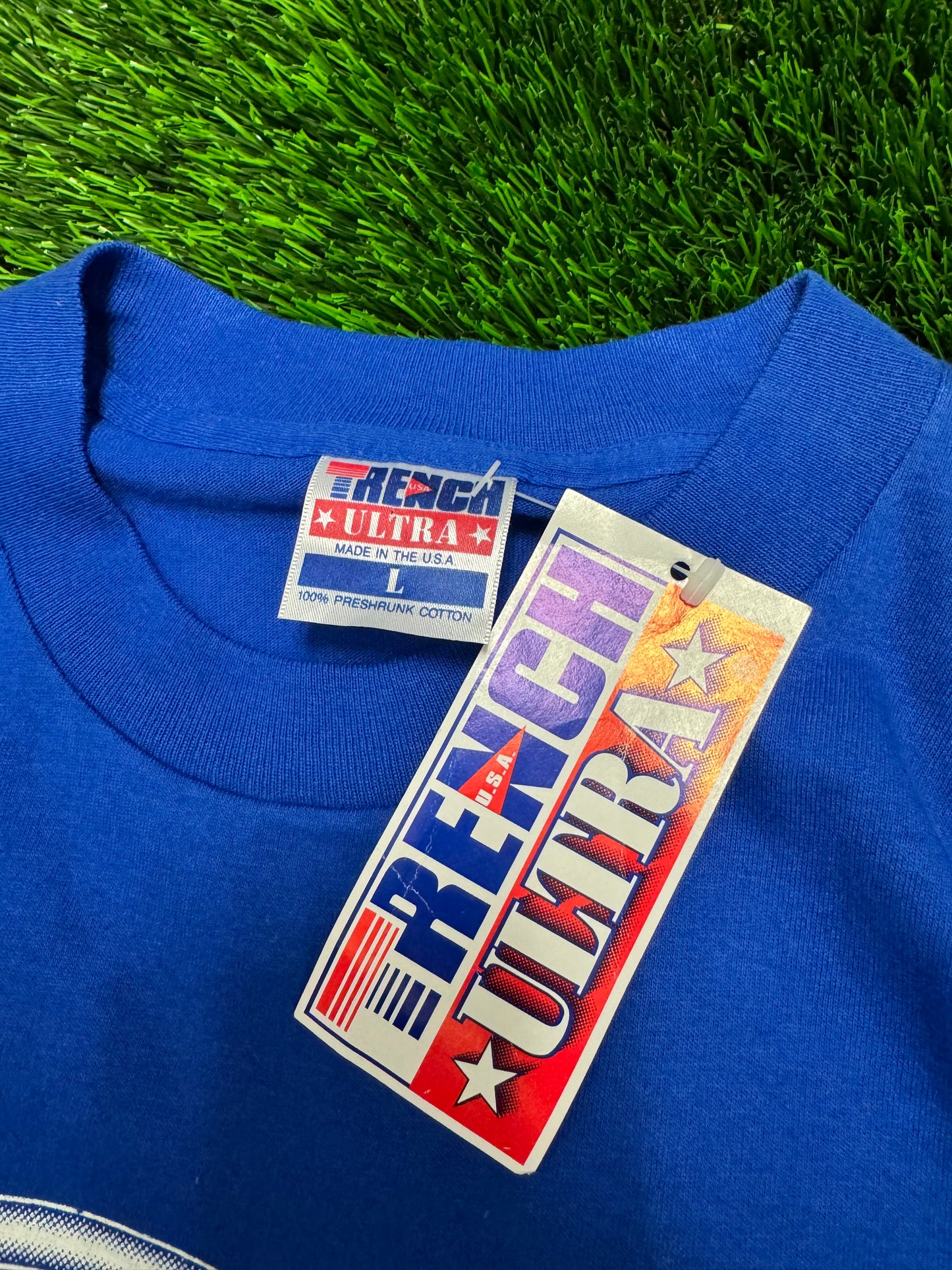 90s NY Giants Spell Out Helmet Tee (L) (New Tags)