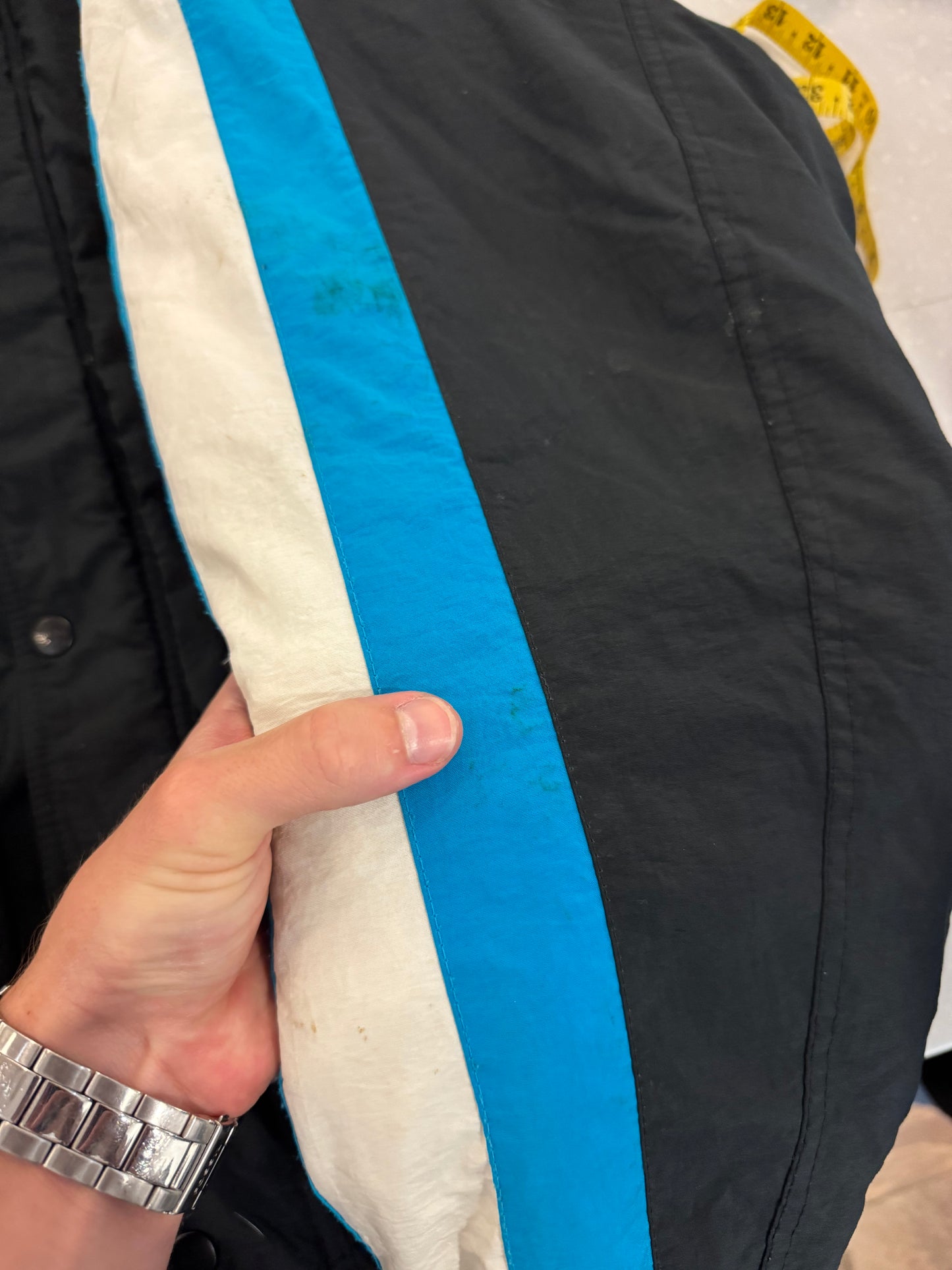 90s Carolina Panthers Reebok Striped Puffer Jacket (L)
