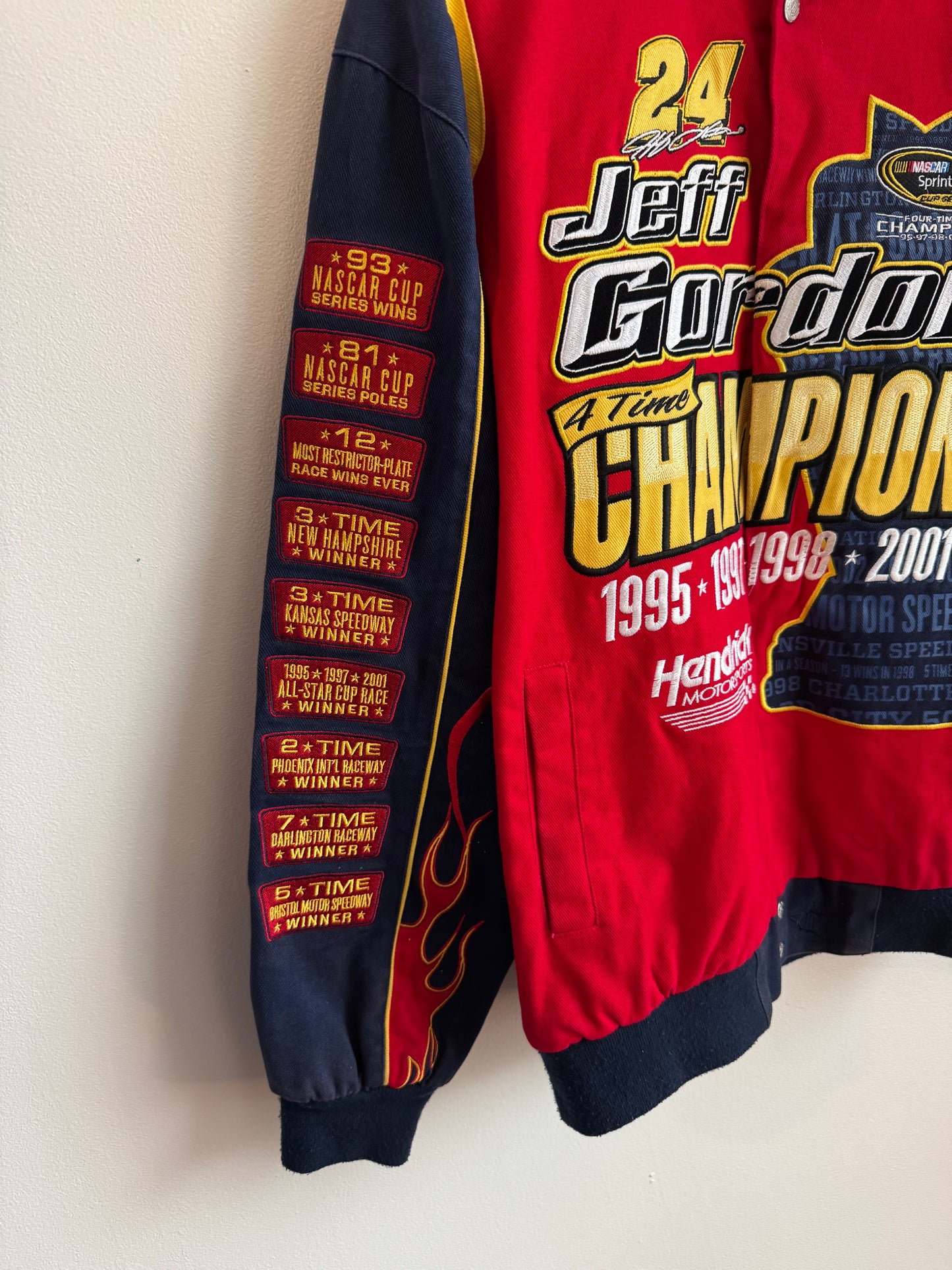 2001 Jeff Gordon Nascar 4x Champion Flames Jacket (L)