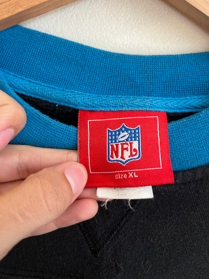 00s Carolina Panthers Embroidered NFL Black Crewneck (XL)