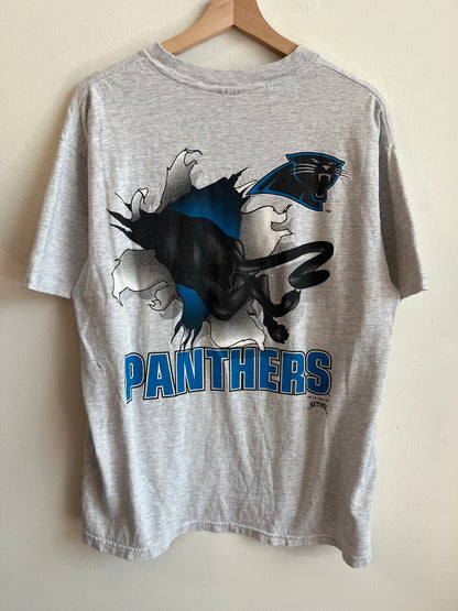 1993 Carlina Panthers NFL Nutmeg Breakthrough Grey Tee (L)