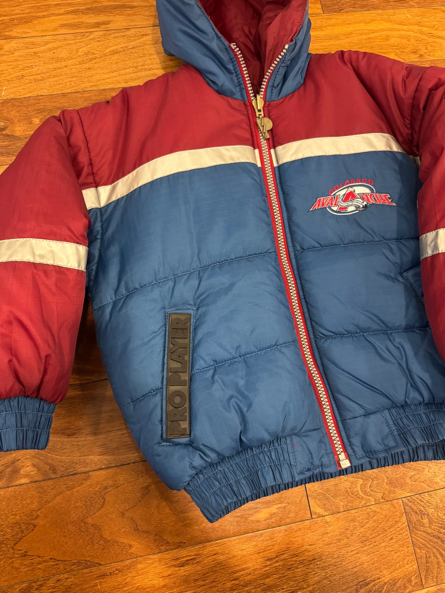 90s Colorado Avalanche Reversible Pro Player Puffer Jacket (Youth M)