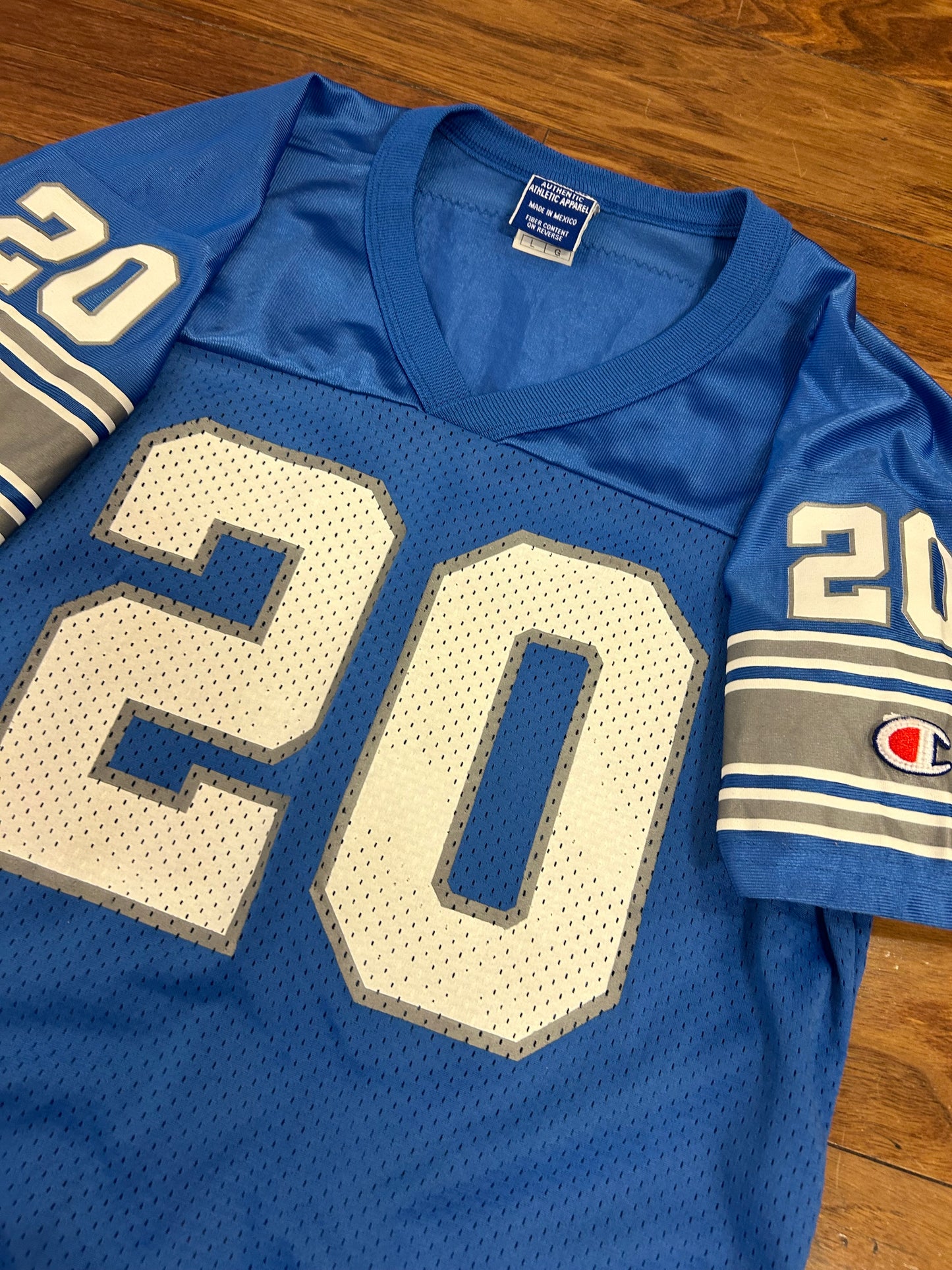 90s Detroit Lions Barry Sanders #20 Vintage Champion NFL Jersey (Youth L)