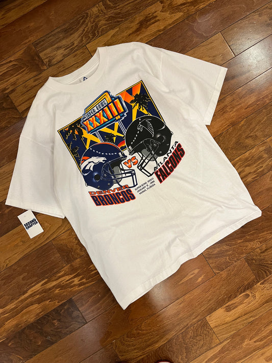1999 Broncos v Falcons Super Bowl Tee (XL)