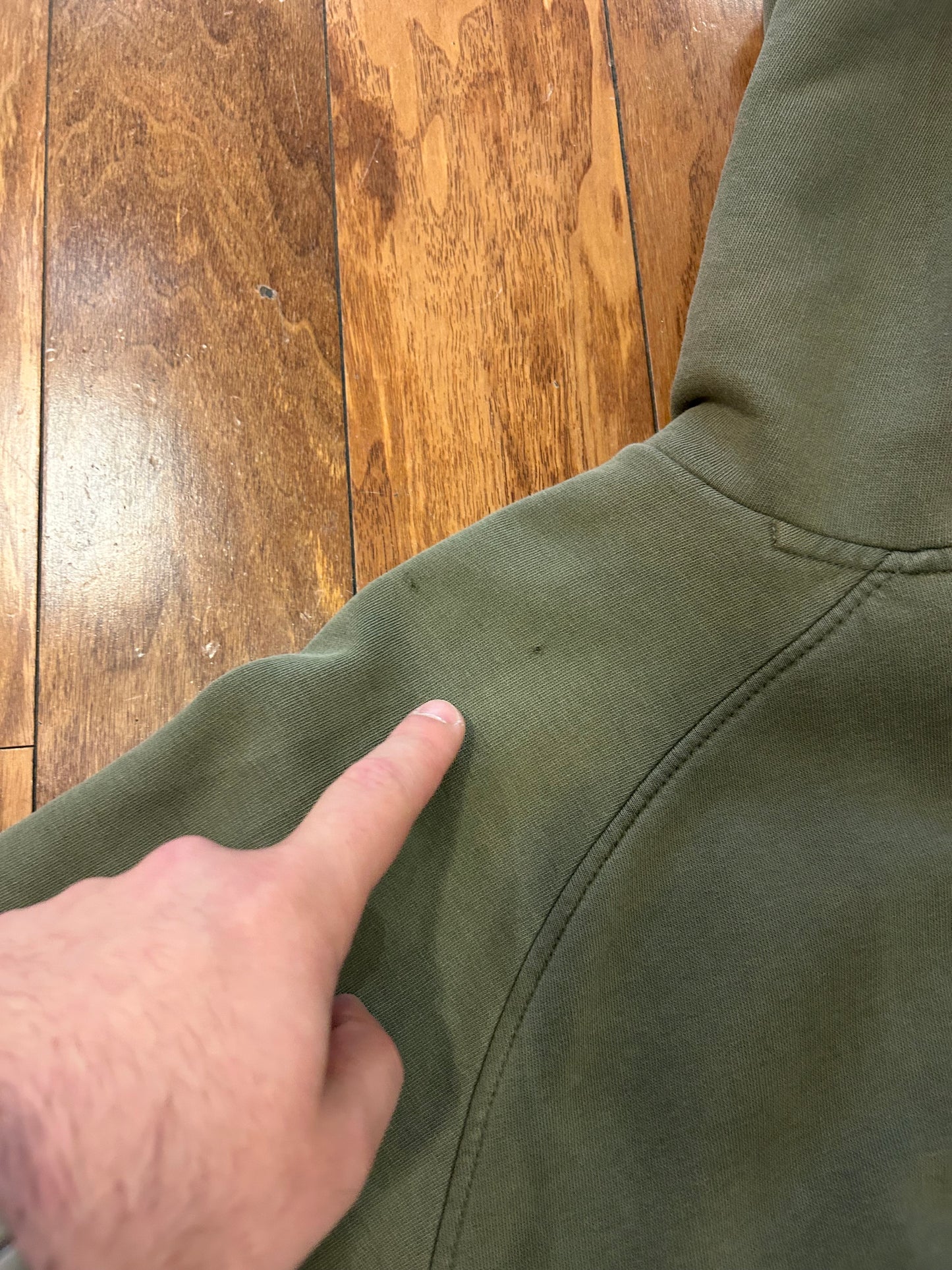 00s Nike Distressed Olive Green Hoodie (L)